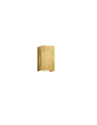 Aplique de pared CLEO rectangular, luz arriba-abajo color oro | LeonLeds