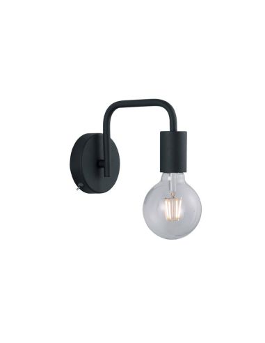 Aplique de pared DIALLO bombilla visible negro mate IP20| LeonLeds