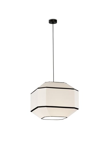 BAUHAUS Lâmpada pingente 45 cm branco/preto, kit preto, LED E27 15W, CL.I