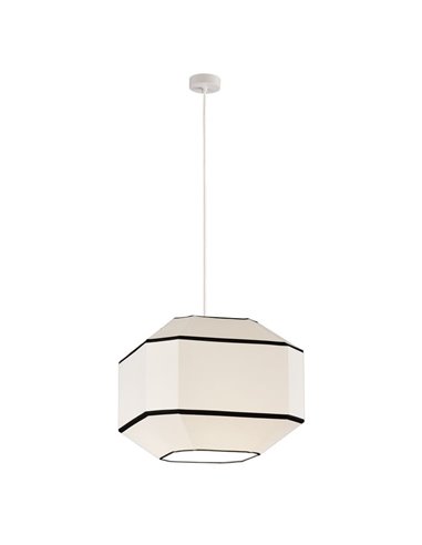 BAUHAUS Candeeiro suspenso de teto 45cm branco/preto, kit branco, LED E27 15W, CL.I