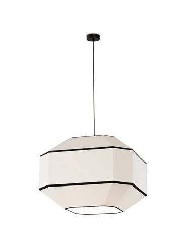 BAUHAUS Suspension Plafonnier Moderne 60 cm Blanc/Noir, Kit Noir, LED E27 15W, CL.I