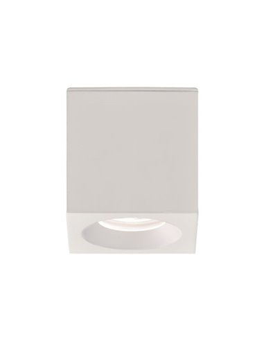 Plafón de techo cuadrado BRANCO Blanco texturado, LED GU10 8W, CL.II IP65