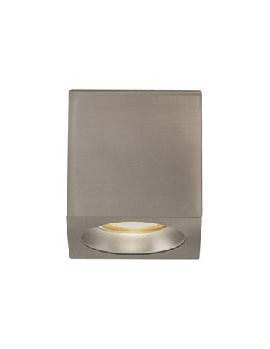 Plafonnier carré moderne BRANCO Nickel Mat, LED GU10 8W, CL.II IP65