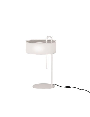 Lampe de table CLIP Blanc Texturé, LED E27 15W, CL.II, Interrupteur à Câble