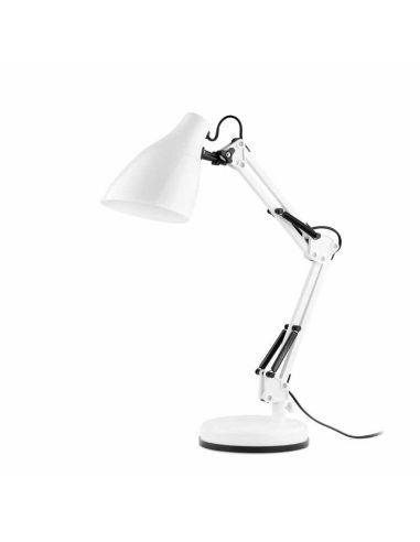 Lampe de table d'étude articulée blanche Série Gru 1XE27 | leonleds