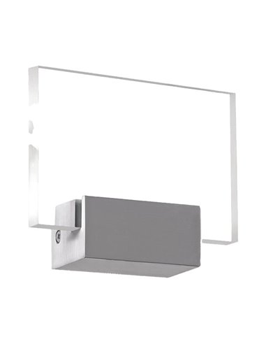 CUSTOM Applique/Support avec Lumière pour information méthacrylate Nickel Mat, LED 2W 3000K 315lm, CRI90 CL.I, LED intégrée [BAS