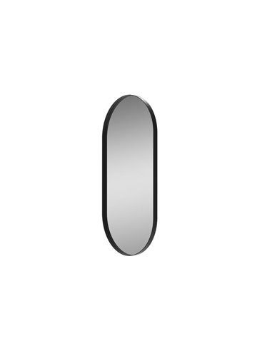 Miroir ovale moyen DANIELA 1200(h)x600 Noir, Sans éclairage