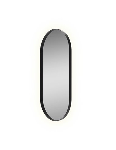 DANIELA grand miroir lumineux ovale LED 1700(h)x700 Noir, 63W 3000K 4300lm, CRI90 CL.II IP44, LED intégré