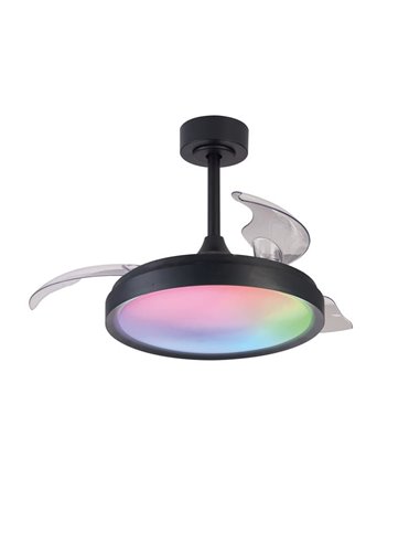 Lampe Ventilateur LED 40W RGB Raimbow SIBERIA MINI 28W Noir 2700K-5000K, 2500 Lm Ø43cm