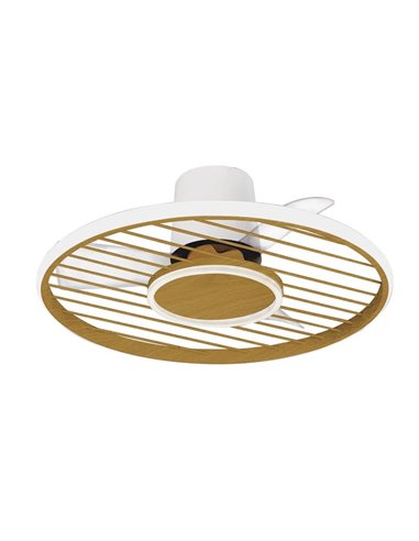 Plafón LED 45W Ventilador 30W SOHO Blanco+Madera 2700K-5000K, 3150 Lm