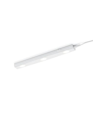 Arandela LED sob armário de cozinha 3 luzes ARAGON Branco 40cm | LeonLeds