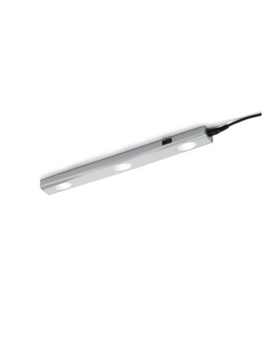 Arandela LED luminária sob armário de cozinha 3 luzes com interruptor ARAGON | LeonLeds