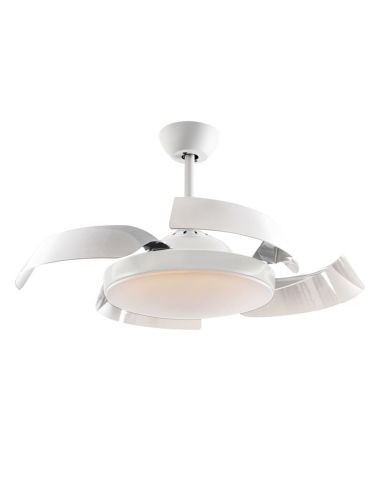 ENZO Ventilateur de plafond LED à pales rétractables à intensité variable | LéonLeds