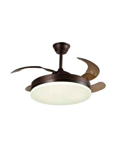 VENTO lumière LED marron ventilateur de plafond fonction inverse Couleur Marron | LéonLeds