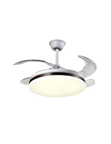 Ventilateur de plafond lumineux LED VENTO Blanc mat Fonction inverse | LéonLeds