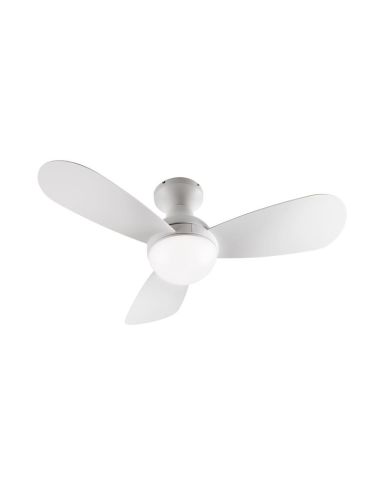 Ventilateur de plafond VITO avec lumière LED finition blanc mat | LéonLeds