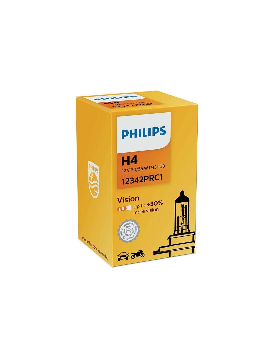 Philips Visionplus H1 Ampoule De Phare Avant, plus 60% De
