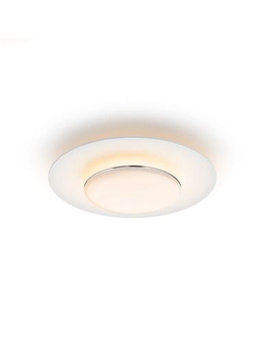 Plafonnier LED rond GARNET Ø40cm détail nickel 30W| LéonLeds