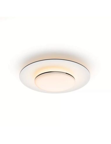 Plafonnier LED rond GARNET détail noir Ø40cm 2700K | LéonLeds