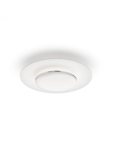 Plafonnier LED rond GARNET détail nickel Ø40cm | LéonLeds