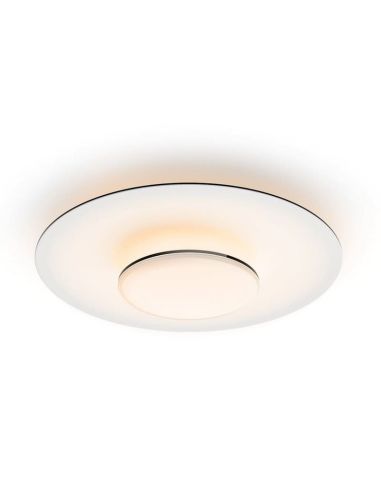 Plafonnier LED rond GARNET noir et blanc Ø50cm | LéonLeds