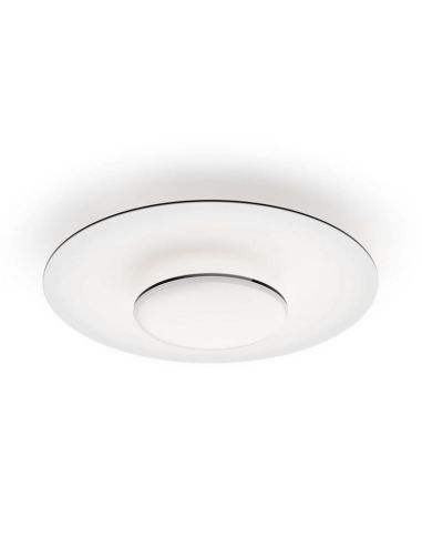 Plafonnier LED rond GARNET noir et blanc Ø50cm | LéonLeds