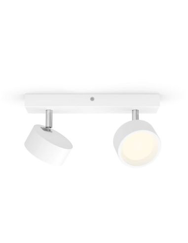 Barrette de 2 spots de plafond LED BRACIA Spot Blanc 2x5,5W | LéonLeds