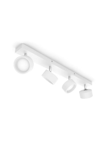 Barrette de 4 spots de plafond LED BRACIA Spot Blanc 4x5,5W | LéonLeds