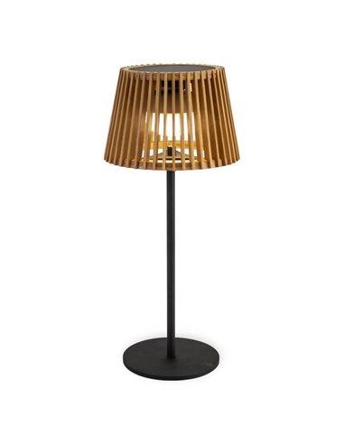 Lámpara de mesa OKINAWA TABLE LAMP con panel solar, de bamboo