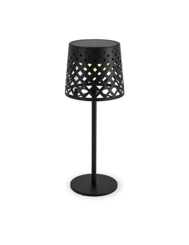 Candeeiro de mesa solar com sensor crepuscular GRETITA TABLE LAMP preto recarregável