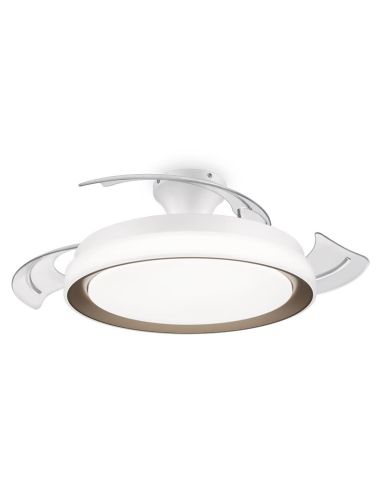 BLISS Philips Ventilador de teto LED retrátil Gold White | LeonLeds. com