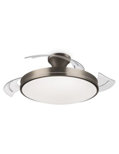 Ventilateur de plafond LED silencieux ATLAS Nickel Moteur DC | LéonLeds