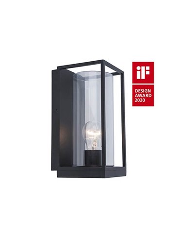 Farol de pared FLAIR negro para exterior E27