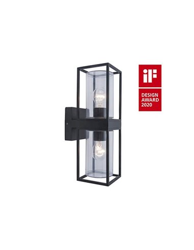 Aplique de pared FLAIR con doble luz arriba y abajo E27 negro