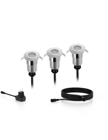 Kit de 3 focos de piso SPORE GardenLink Baixa Tensão 24V | LeonLeds