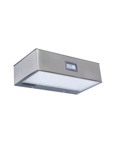 Aplique solar de parede LED BRICK com sensor de movimento de longo alcance, aço inoxidável 4000K