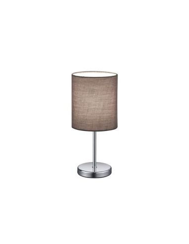 Lampe de table classique JERRY Abat-jour en tissu gris | LéonLeds