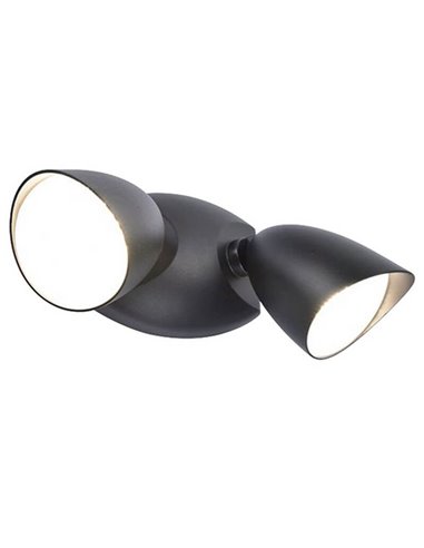 Lumière de sécurité avec 2 lumières LED de type vélo CREVETTE super puissantes noir mat 2450Lm 4000K