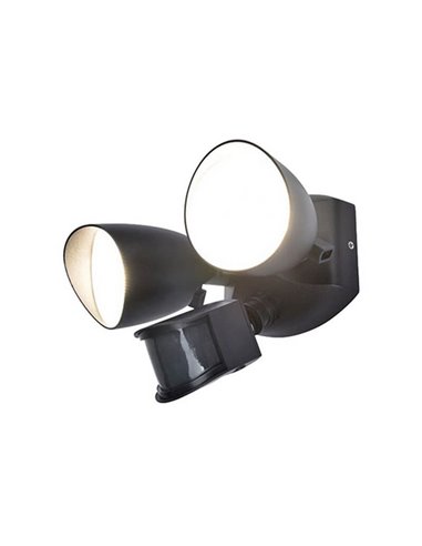 Lumière de sécurité avec 2 lumières de vélo LED noires mates SHRIMP avec capteur de mouvement super puissant 2450Lm 4000K