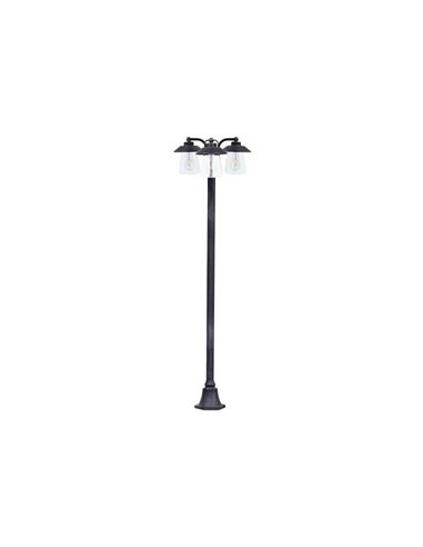 Lampadaire à 3 lumières E27 CATE type rustique oxyde mat