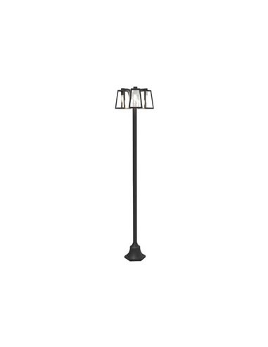 Lampadaire d'extérieur FIA à 3 lumières E27 design classique noir mat