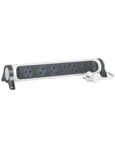 Power Strip 6 tomadas fixas e rotativas Cabo 1,5M e Interruptor 2P+E Branco e Preto 694529