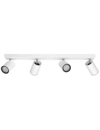 Barrette avec 4 spots KOSIPO Blanc IP20 pour Plafond ou Mur | LéonLeds