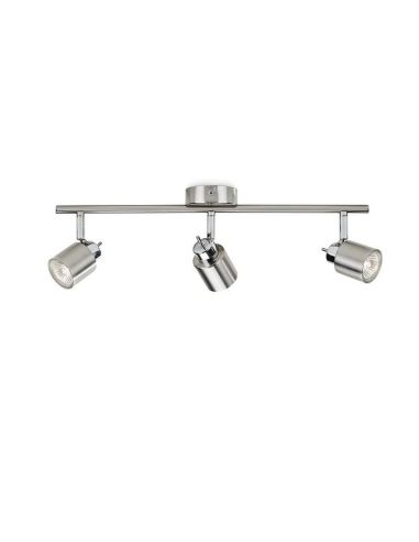 Barrette 3 Spots Orientables MERANTI Couleur Nickel IP20 | LéonLeds