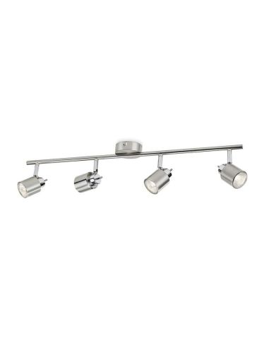 Strip 4 Spots Orientables MERANTI Plafond/Mur Couleur Nickel IP20 | LéonLeds