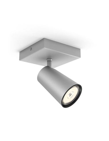 Spot orientable 1 lumière PAISLEY Plafond ou Mur Couleur Aluminium IP20 | LéonLeds