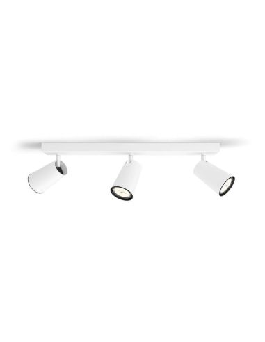 Regleta 3 Focos PAISLEY Color Blanco Cabezal Orientable IP20 Techo o Pared | LeonLeds