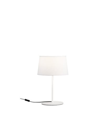 Lámpara de Sobremesa STILO con pantalla Blanca con cable,  Ø 42/62 cm, interruptor en cable, E27 15W