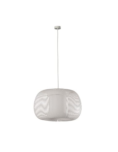 Lámpara de Techo colgante MIRTA Blanco, con Kit Blanco o Negro Texturizado, Ø 38cm LED E27 15W