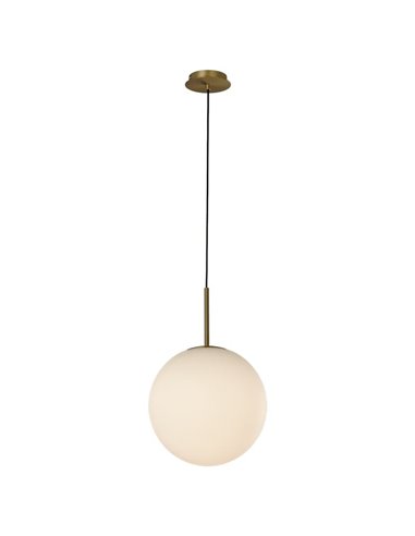 Lámpara Colgante PARMA Ø30cm  Oro Viejo Mate o Negro /Opal, LED E27 15W, IP44